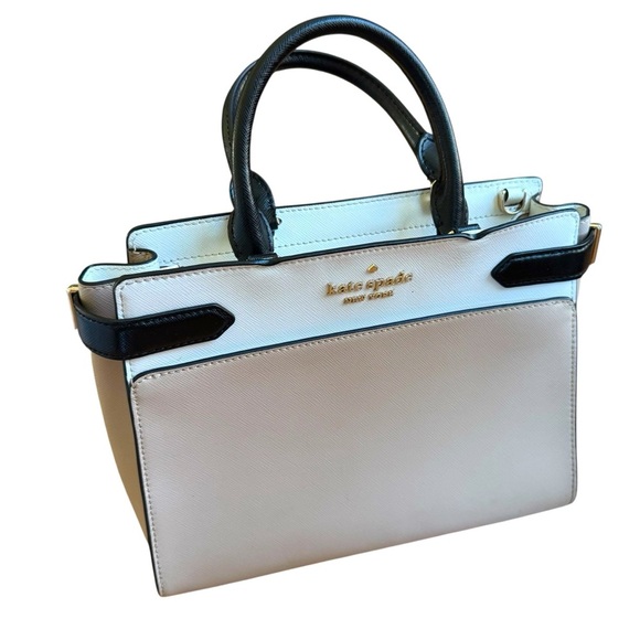 kate spade Handbags - Kate Spade New York Leather satchel Crossbody Purse Handbag Beige Tan Black